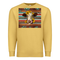 Antique Gold western sunflowers gemstone heifer Premium Sweatshirt - Jasminsmagicworld