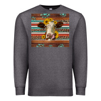Charcoal Heather western sunflowers gemstone heifer Premium Sweatshirt - Jasminsmagicworld