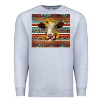 Heather Grey western sunflowers gemstone heifer Premium Sweatshirt - Jasminsmagicworld