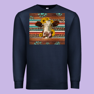 Western Sunflowers Gemstone Heifer Premium Sweatshirt Designed By Jasminsmagicworld