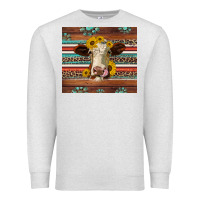 Oatmeal Heather western sunflowers gemstone heifer Premium Sweatshirt - Jasminsmagicworld