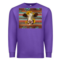 Purple western sunflowers gemstone heifer Premium Sweatshirt - Jasminsmagicworld