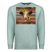Seafoam western sunflowers gemstone heifer Premium Sweatshirt - Jasminsmagicworld