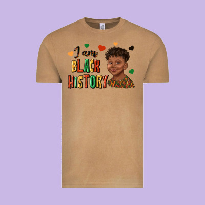 Vintage Tee i am black history afro black boy child juneteenth