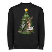 Black hunting christmas tree Heavyweight Sweatshirt - MaliasSmallBusiness