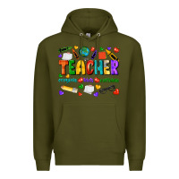 Army Green teacher crayons kids caffeine Premium Hoodie - NancyCooperArtShop