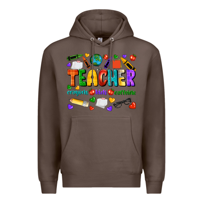 Teacher Crayons Kids Caffeine Premium Hoodie by NancyCooperArtShop | Teevron