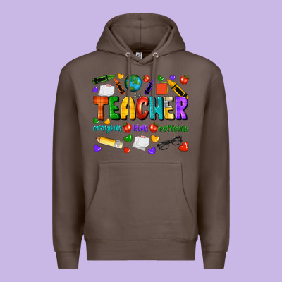 Teacher Crayons Kids Caffeine Premium Hoodie Designed By Nancycooperartshop