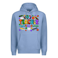 Colony Blue teacher crayons kids caffeine Premium Hoodie - NancyCooperArtShop