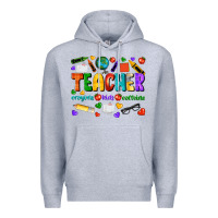 Heather Grey teacher crayons kids caffeine Premium Hoodie - NancyCooperArtShop