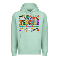 Seafoam teacher crayons kids caffeine Premium Hoodie - NancyCooperArtShop