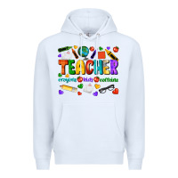 White teacher crayons kids caffeine Premium Hoodie - NancyCooperArtShop