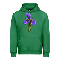 Emerald Iris Flower Urban Hoodie - LillyAllenDesigns