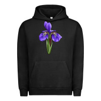 Pigment Black Iris Flower Urban Hoodie - LillyAllenDesigns