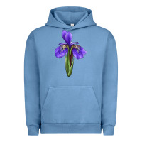 Pigment Pebble Blue Iris Flower Urban Hoodie - LillyAllenDesigns