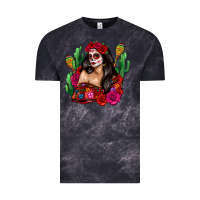 Cloud Black mexico girl Vintage Tee - Zillion Design Studio