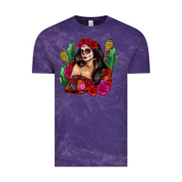 Cloud Purple mexico girl Vintage Tee - Zillion Design Studio