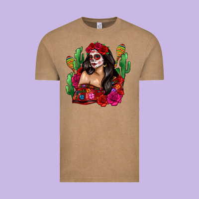 Mexico Girl Vintage Tee Designed By Zillion Design Studio