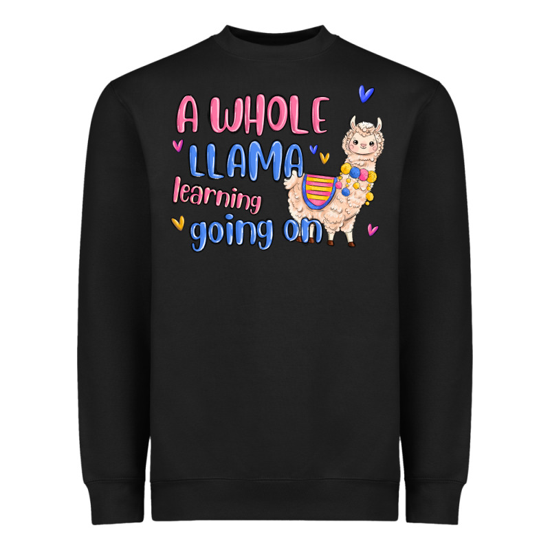 A Whole Llama Learning Going On Heavyweight Sweatshirt by MaliasSmallBusiness | Teevron