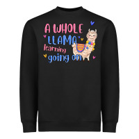 Black a whole llama learning going on Heavyweight Sweatshirt - MaliasSmallBusiness