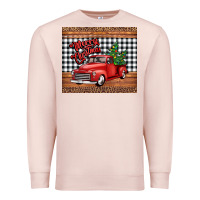 Pale Pink merry Christmas truck Premium Sweatshirt - Jasminsmagicworld