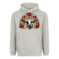 Moon Dust black and white baby cow floral rose rainbow Heavyweight Hoodie - BarkalooDesign