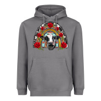 Storm black and white baby cow floral rose rainbow Heavyweight Hoodie - BarkalooDesign