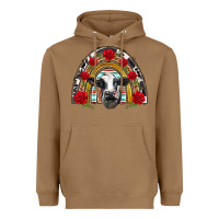 Toasted Coconut black and white baby cow floral rose rainbow Heavyweight Hoodie - BarkalooDesign