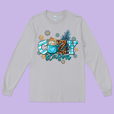 Cozy Season Long Sleeve Tee Designed By Adodesignshop