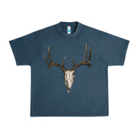 Midnight Navy deer skull Urban Heavy Tee - RanaPortraitStore