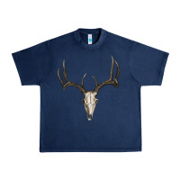 Navy deer skull Urban Heavy Tee - RanaPortraitStore