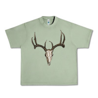 Oil Green deer skull Urban Heavy Tee - RanaPortraitStore