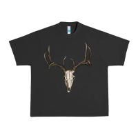 Pigment Black deer skull Urban Heavy Tee - RanaPortraitStore