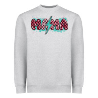 Heather Grey lightning bolt mama Heavyweight Sweatshirt - MaliasSmallBusiness