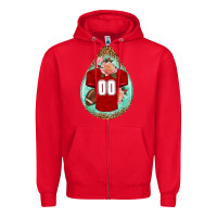 Red american football and western roses teardrop Zipper Hoodie - BundleAndBundleShop