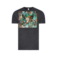 Vintage Black cowhide bull skull Vintage Tee - Zillion Design Studio