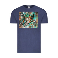 Vintage Denim cowhide bull skull Vintage Tee - Zillion Design Studio
