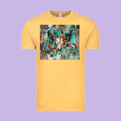 Cowhide Bull Skull Vintage Tee Designed By Zillion Design Studio