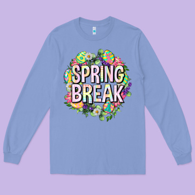 Spring Break Easter Long Sleeve Tee Designed By Neo Western