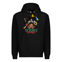 Black science teacher afro messy bun Premium Hoodie - NancyCooperArtShop
