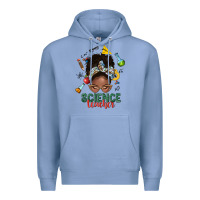Colony Blue science teacher afro messy bun Premium Hoodie - NancyCooperArtShop