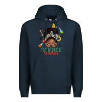 Navy science teacher afro messy bun Premium Hoodie - NancyCooperArtShop