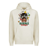 Oatmeal Heather science teacher afro messy bun Premium Hoodie - NancyCooperArtShop