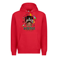 Red science teacher afro messy bun Premium Hoodie - NancyCooperArtShop