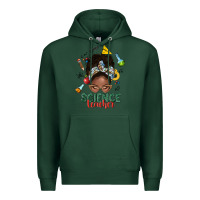 Sports Green science teacher afro messy bun Premium Hoodie - NancyCooperArtShop