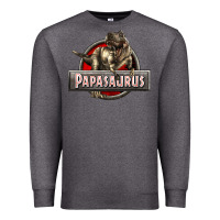 Charcoal Heather Papasaurus T-Rex Premium Sweatshirt - LillyAllenDesigns