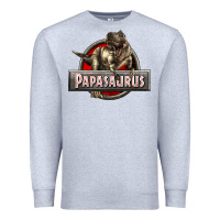 Heather Grey Papasaurus T-Rex Premium Sweatshirt - LillyAllenDesigns