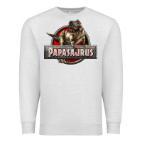 Oatmeal Heather Papasaurus T-Rex Premium Sweatshirt - LillyAllenDesigns