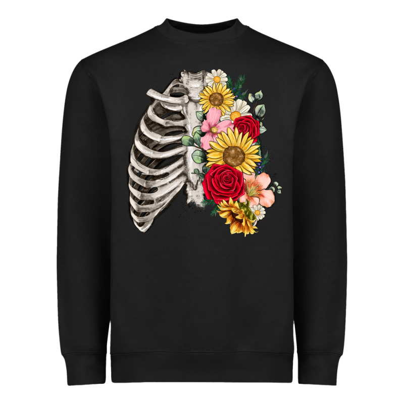 Floral Ribcage Heavyweight Sweatshirt by MaliasSmallBusiness | Teevron