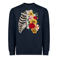 Navy floral ribcage Heavyweight Sweatshirt - MaliasSmallBusiness